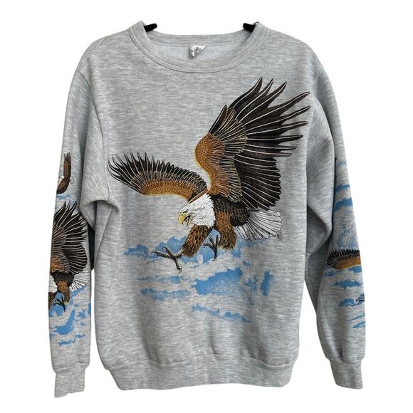 Vintage Other - Vintage Cal Pacific Designs Eagle Nature Patriotic Sweatshirt S/M